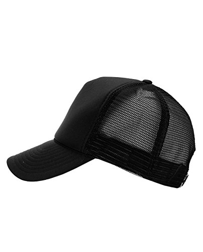 Image of NYFASHION101 Plain Mesh Trucker Hat - Breathable 6-Panel Daily Snapback Cap, Customizable Ideal for DIY Embroidery & Patches