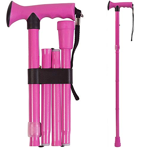 Folding Walking Cane - Collapsible Walking Stick - Adjustable Medical Foldable Cane
