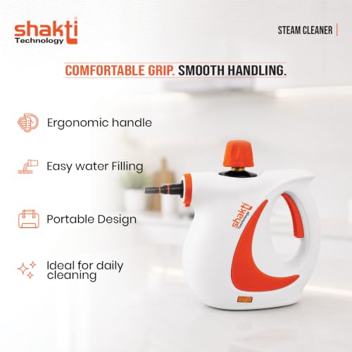 Image of Shakti Technology Steam Blast Steam Cleaner for Home - Kills 99.9% Germs - 1000W High Pressure Power for Tough Grease, Kitchen Chimney & Car Detailing
