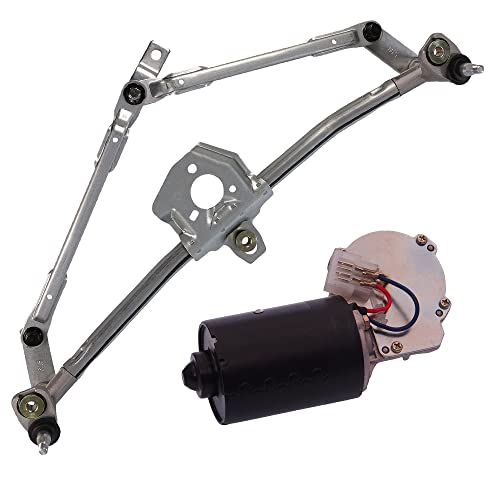 BESTPRICE Scheibenwischermotor vorne + Wischergestänge, Wischermotor Frontscheibe Kompatibel mit A udi A3, SEAT LEON, TOLEDO, SKODA OCTAVIA 1, VW BORA, GOLF 4 (1J1), GOLF 4 Variant (1J5)
