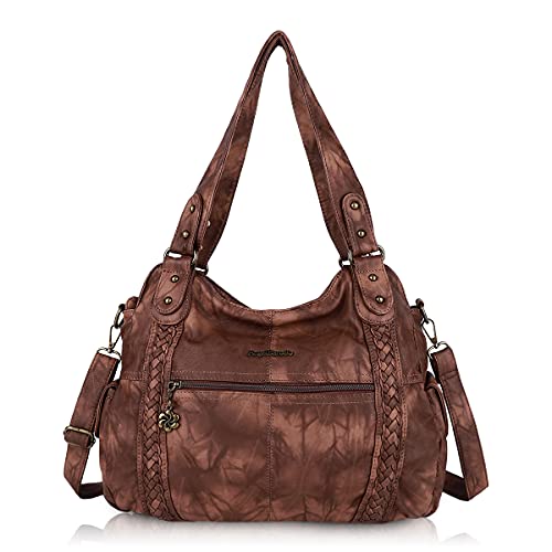 Angel Barcelo Hobo Bag for Women Crossbody Purse and Handbags Shoulder Bags, Fashion Brown, Large