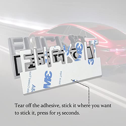 Image of Fuck IT Edition Emblem, Car Exterior Emblems Badge 3D Sticker Decal, Fuck-IT Edition Emblem 3D Fender Badge Decal, 3D Fender Badge Decal Car Truck Replacement, Fit for All Cars (Sliver Black)