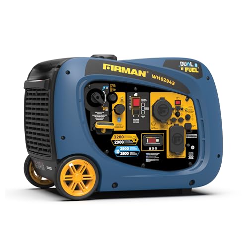 FIRMAN WH02942 Dual Fuel Inverter Portable Generator, 3200W Electric Start, Quiet 58 dB Operation...