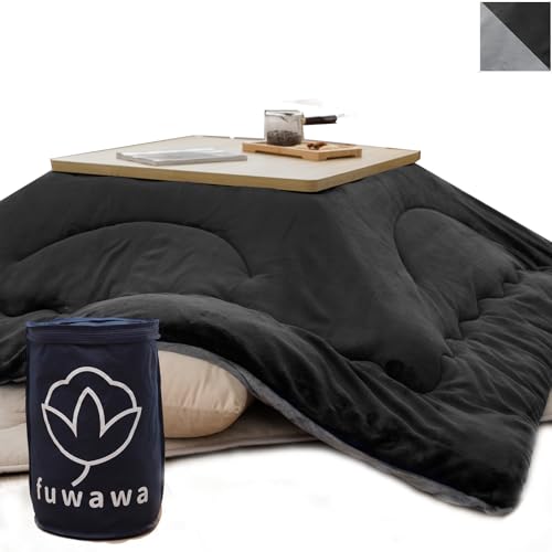 fuwawa こたつ布団 長方形 大判 こたつ厚掛け布団 単品 210x290cm 冬用 コタツ布団 厚手 こたつ用布団【体にフィットする縫製】リバーシブル 洗える 静電気防止 撥水防ダニ加工 抗菌防臭 キルティング 高い保温性 暖かい ふわふわ 無地両面