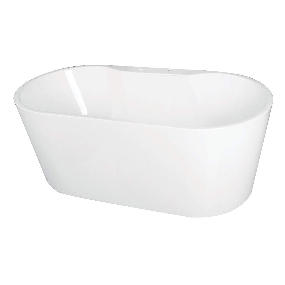 Aqua Eden VT7DE593023 59-Inch Acrylic Freestanding Tub with Deck