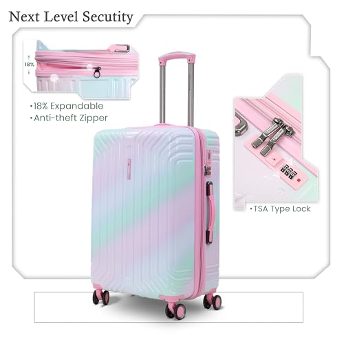 Image of AMERICAN TRAVELLER The Wonder Luggage Trolley Bags Set of 3 | TSA Type Lock | Polycarbonate Expandable Suitcase, Lightweight Durable Hard Shell, TSA Type Lock, 360 Disc Spinner Wheels