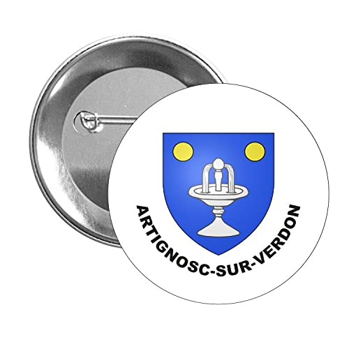 BUTTON . HERALDIC SHIELD ARTIGNOSC-SUR-VERDON VAR FRANCE