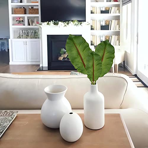 16.5" Pu Foam Artificial Banana Leaves Bird Of Paradise Frond Tropical Palm Leaves Faux Banana Leaf Plant For Diy Wedding Fake Leaves For Centerpieces Arrangements Banana Stem For Party Home Decor #TOP3