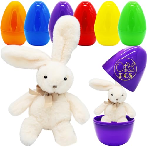 Easter Eggs Bunny Stuffed Animal Plush Toys, 8in Large Surprise Random an Eggs Filled with 13.5in Easter Bunny Rabbit Gifts for Kids Boys Girls Easter Eggs Party Favor, Basket Stuffers Filler