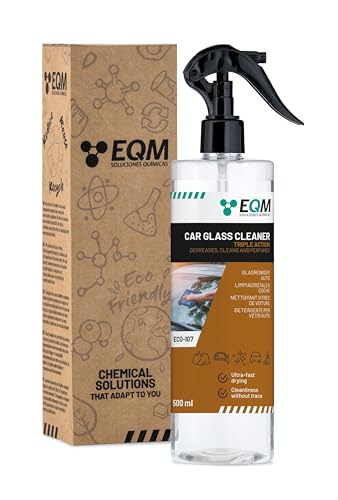 Eqm - Eco-107 - Detergente Vetri Auto - 500 Ml - Detergente Per Vetri Interni Ed Esterni - Finestre, Parabrezza, Specchietti - Formato Premium