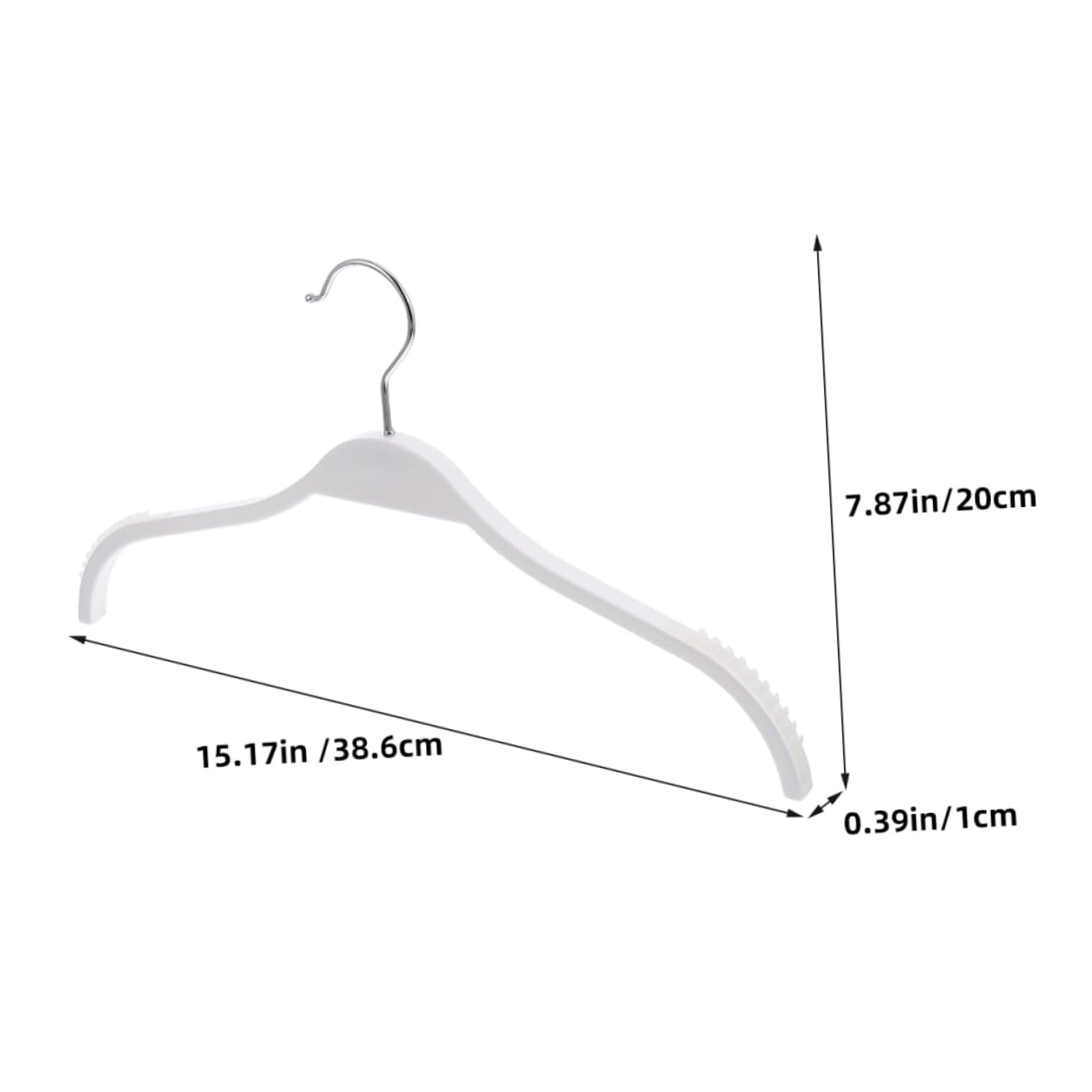 Grucce per Abiti Bianche 12 Pezzi in Abs e Acciaio Inox, Struttura Robusta, Design Ergonomico, per Armadio Ordinato e Salvaspazio