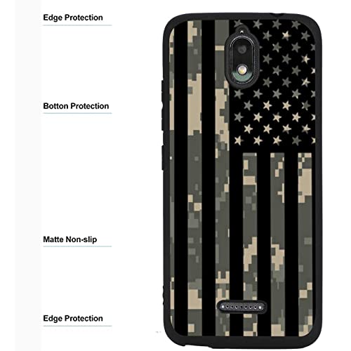 Compatible With Hot Pepper Serrano 3 Phone Case A95B A95C A95J Cover Case, Retro Camo Usa American Flag Camouflage Design For Hot Pepper Case Men Boys, Soft Silicone Anti-Scratch Case For Hot Pepper #TOP5