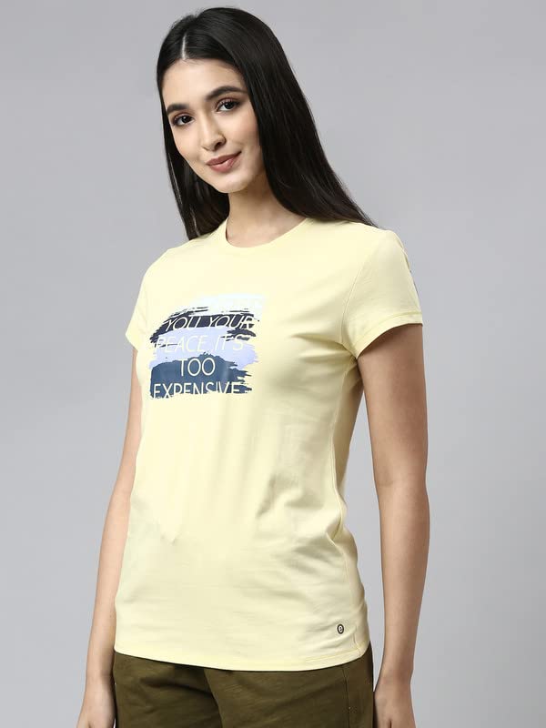 Image of Enamor Short Sleeve Crew Neck Regular Length Basic Crew T-Shirt - Slim Fit, Soft and Breathable Stretch Cotton - E147