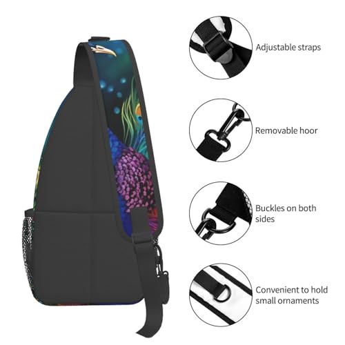 Bolso cruzado de pecho para hombre mochila bandolera color pavo real miniatura 5