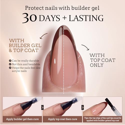 Btartboxnails Xcoattips Press On Nails - French Tip Press On Nails, Fall Nails Short Square Nail Tips, Skin Tones Soft Gel Nails False Nail thumb #3
