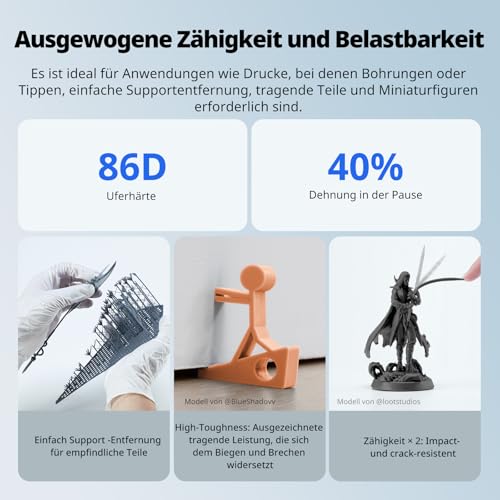 ANYCUBIC Wasser Waschbares ABS-Like Resin 3.0, 3D Drucker Resin mit Hohe Festigkeit und Zähigkeit, Geruchsarm, Hochpräzises 405nm UV-härtendes Harz für alle Harz 3D Drucker, Grau 1000g