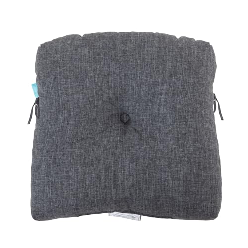 Image of QILLOWAY Outdoor Chair Cushion Set with Strings,Replacement Outdoor Cushions for Patio Furniture.(Charcoal Grey /Black)-Sets of 2