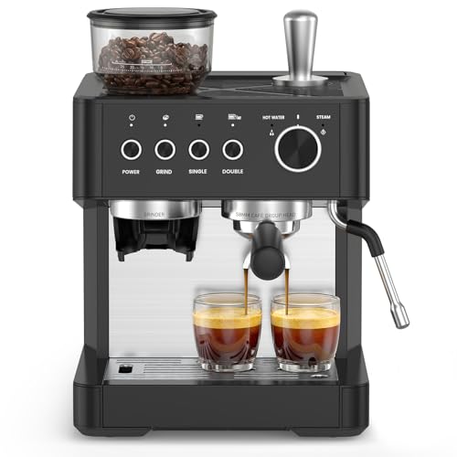 Kismile 20-Bar Espresso Coffee Machine with Built-in Grinder,Fast...