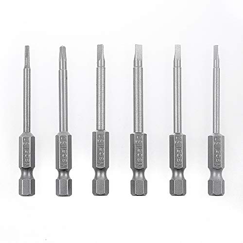 Rocaris 6 Pack 1/4 Inch Hex Shank Triangle Head Bit, S2 Steel Screwdriver Drill Set Bits TA14, TA18, TA20, TA23, TA27, TA30-65mm