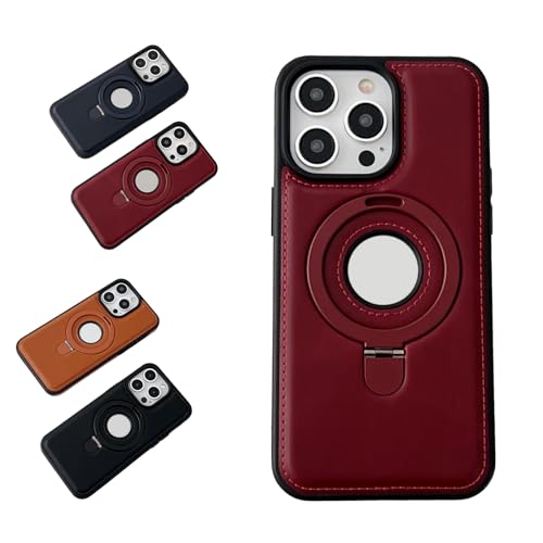Étui de luxe en cuir iPhone 14 Pro Max avec béquille intégrée
