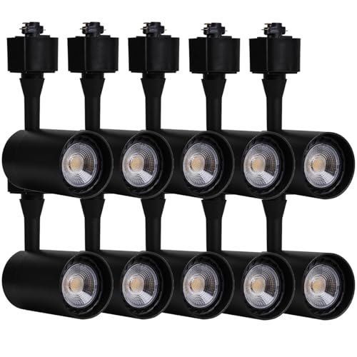 EAGLOD Track Light Heads,H Track Lighting,Dimmable CRI 90+ 4000K,LED Track Light GU10 Bulb for Accent Retail Artwork, Kitchen Halo Type(10 Pack) (4000K(Natural White) Black)