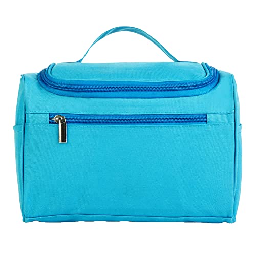 Image of Solid 15 Cms Cosmetic Pouch (M Cosmetic Bag Aqua Blue)
