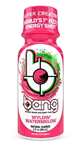 Bang Energy Shots, Wyldin Watermelon, World's 1St Carbonated Energy Shot With Super Creatine, 3 Fl Oz, (Pack Of 12) #TOP21