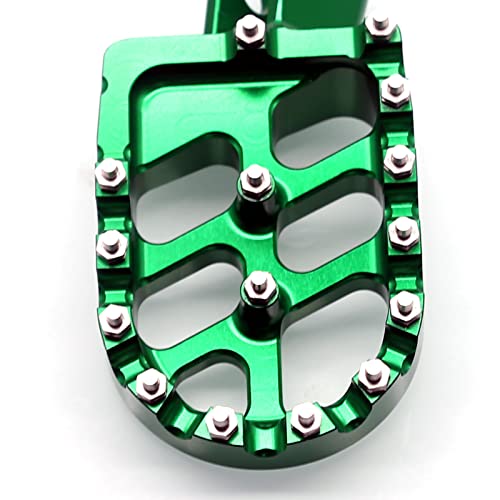 Image of MZS Dirt Bike Foot Pegs Compatible with KLX110 2002-2024 / KLX110L 2010, CNC Motocross Footpeg MX Footrest Rest Pedal Green