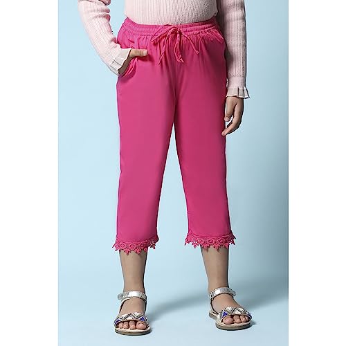 Image of BIBA Girls Regular Mid Rise Cotton Blend Capris
