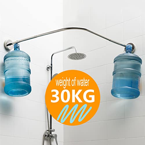 Tringle rideau douche sans percage extensible robuste inox 304 angle C - 4