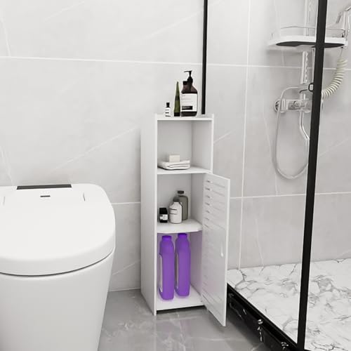 OHMG - Mueble para columnas de baño, estante de almacenamiento, armario alto, espacio pequeño, muebles sobre pie, con compartimentos abiertos, sala de estar, entrada, blanco (23 x 22 x 78 cm)