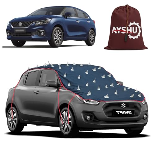 Image of AYSHU Water-Resistant Spike Car Cover for Maruti Suzuki Baleno - Protects from Dogs, Monkeys, Dust, Sunlight & UV - Full Roof Universal Fit
