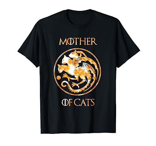 Mother of Cats Shirt With Floral Art Best Mom T-Shirt