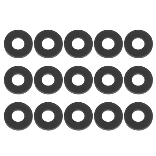 PATIKIL M4 Silicone Flat Washer, 15 Pcs 4mm ID 10mm OD Plain Washer Grommets O-Ring Sealing Gasket Spacer for Faucet Pipe Water Hose Shower Door Handles, Black