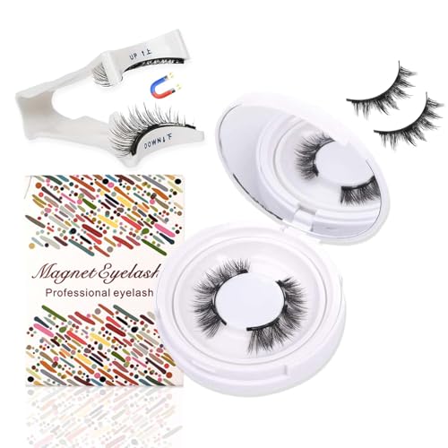 dcas Pestañas Postizas Magnéticas Estables, Pestañas Magnéticas de Aspecto Natural, Pestañas Magnéticas Reutilizables sin Pegamento, Set de Pestañas Postizas Magnéticas 3D (1 Par)