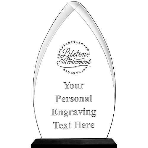 Crown Awards Lifetime Achievement Acrylic Award Trophy, 6.75" H Custom Lifetime Achievement Award, Engraving Included