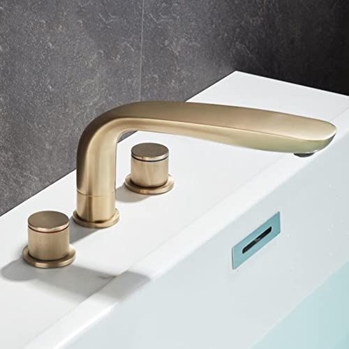 Robinet de salle de bain 3 trous pour vasque moderne eau chaude froide gris