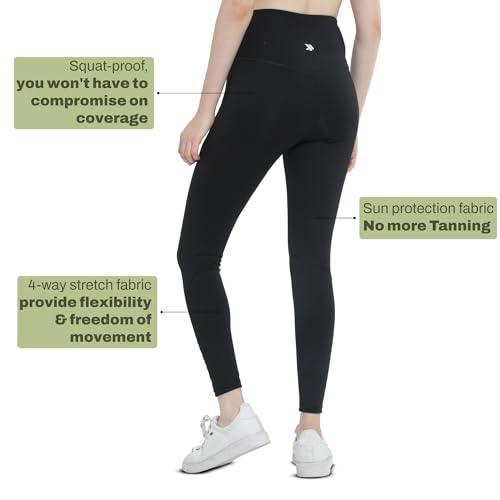 Image of High-Waist Workout Tights for Women - Breathable, Stretchable Activewear Leggings with UV Protection Stylish Sweat-Wicking Gymwear Perfect for Gym, Pilates, Yoga, and Fitness Enthusiasts