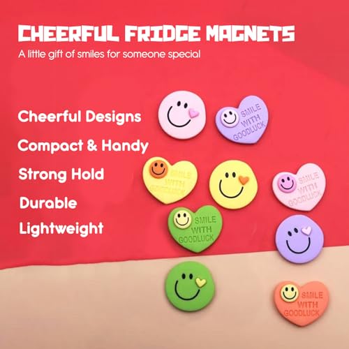 Image of Nostrae by Ekhasa Multicolor Smiley Cute Fridge Magnets Set of 10 | Fridge Magnet Refrigerator Stylish | Kitchen Fridge Decoration Items | Mini Gifts
