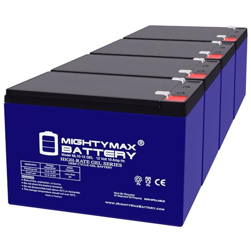 Mighty Max Battery 12V 10AH Gel F2 Replacement Battery Compatible with Wheelchair Medical Mobility - 4 Pack
