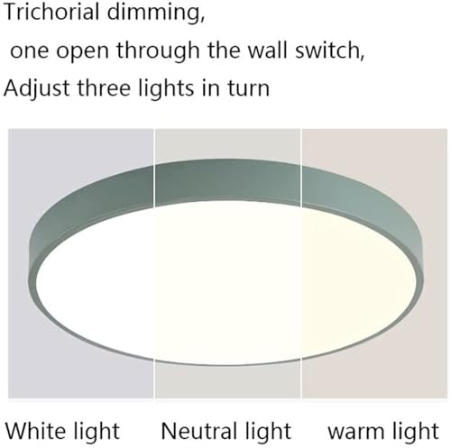 Plafonnier LED rond 30cm rose intensité variable pour chambre