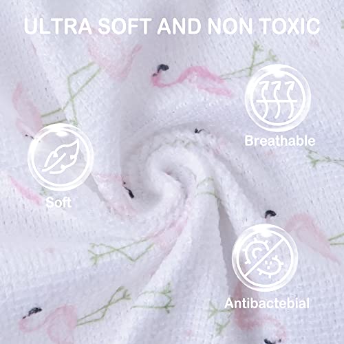 Image of softan Baby Washcloths, 24Pack Baby Wash Cloths Extra Soft & Ultra Absorbent, Baby Towels and Washcloths Face Towel Unisex for Boys Girls Body, Washclothes Gentle on Sensitive Skin, 9x9 Flamingos