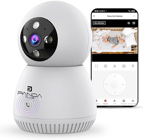 Câmera de Segurança Inteligente WiFi 3MP Giro 360 Visão Noturna D...