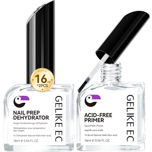 Gelike ec Nail Primer and Prep Dehydrator: für Gesunde Nägel und perfekte Haftung in der Maniküre für Beginners DIY Enthusiasten - Professionelle Nagelstudios und Zuhause 16ml*2