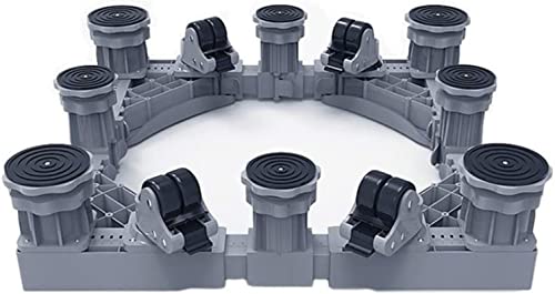 HJYBFA - Base de Soporte para frigorífico de Doble Puerta, Resistente, Ajustable, con Ruedas de 52 a 72 cm, Extensible, con Ruedas y bandejas bloqueables para lavavajillas (Carga d