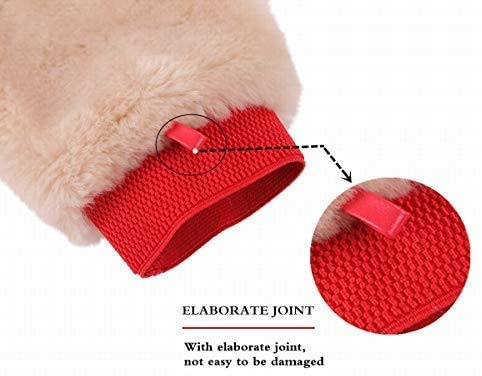 OKAYDA Autowaschhandschuh aus natürlicher Lammfellwolle, extra groß, kratzfrei, Schaffell, Waschhandschuh (keine Finger, 2er-Pack)