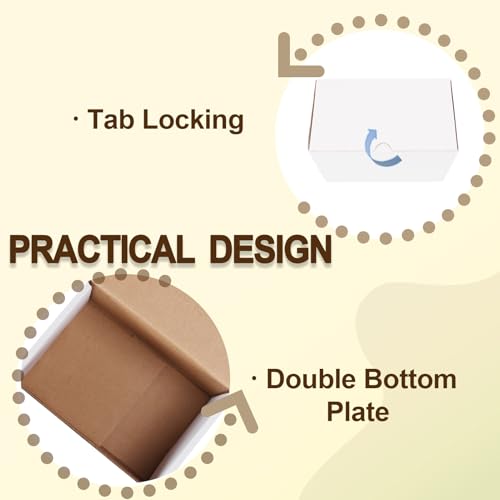 Image of WIFTREY 40 Pack 6X4X4 Small Shipping Boxes, Shipping Box 6 x 4 x 4 for Small Business Packing, White Corrugated Cardboard Mailer Boxes for Shipping Mailing