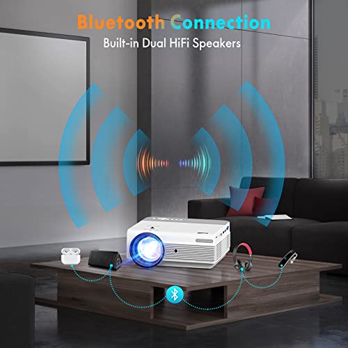projector with wifi and bluetooth16000l native 1080p outdoor video projector with 1203939 screen 4k amp 3003939 display supporthome theater movie projector compatible wphonehdmiusbtv stickps5