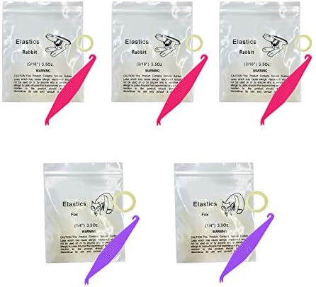 3/16 and 1/4 Inch Orthodontic Elastic Rubber Bands, 500 Pack Medium 3.5 Ounce Rubberbands Dreadlocks Hair Braids Fix Tooth Gap, 5 Pack Free Elastic Placer for Braces