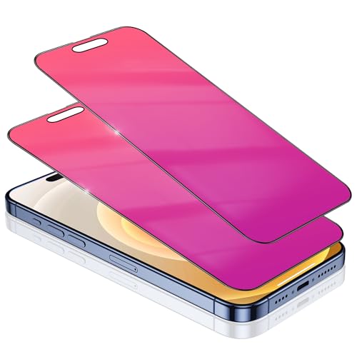 Image of 2 Pack Compatible with iPhone 15 Pro Max and Compatible with iPhone 15 Plus Privacy Screen Protector Gradient colorful 25 Degree Anti-Spy Tempered Glass Anti-Bluelight Bubble Free Full